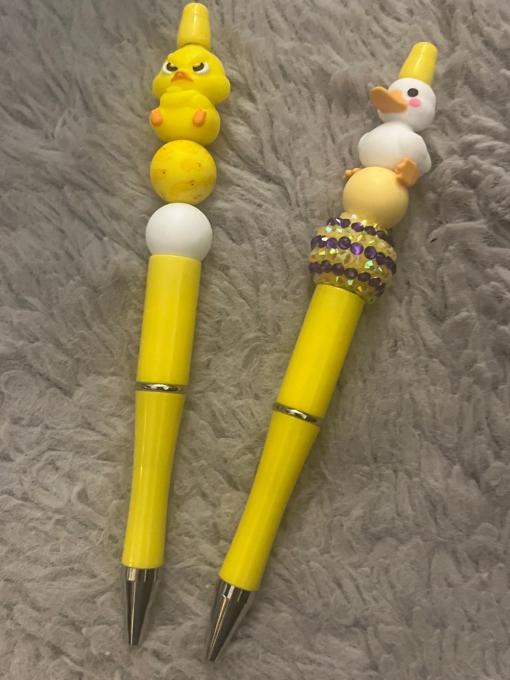 Yellow Duck & Not so Happy Chick Decorative Set of Pen - Cute Yellow Design 18